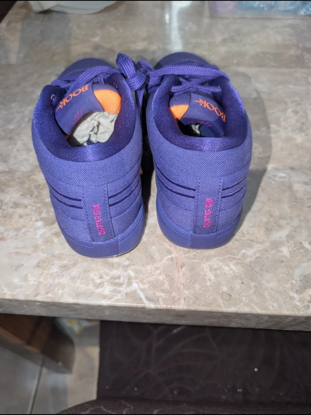 Nike Purple Low-Top Sneakers with Orange Accents